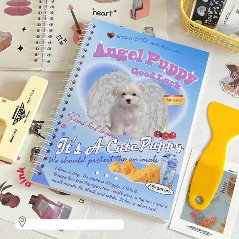 Puppy A5 Book Style Double Sided Release Sticker Tape Storage Diary