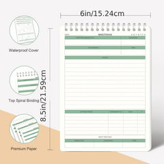 Meeting Notes Notepad - Action Items Tracking - Spiral Bound - Undated Tear Off