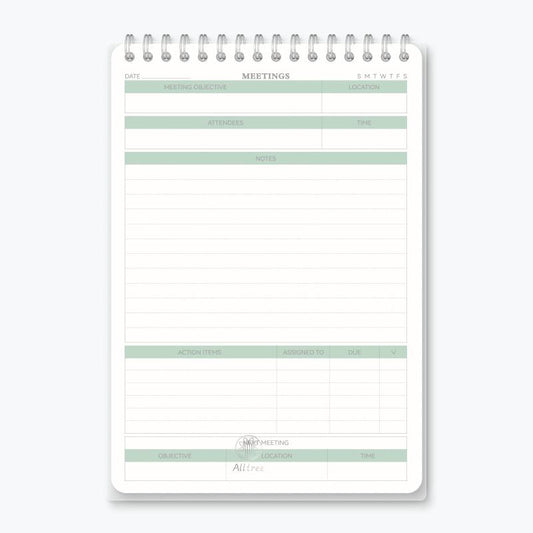Meeting Notes Notepad - Action Items Tracking - Spiral Bound - Undated Tear Off