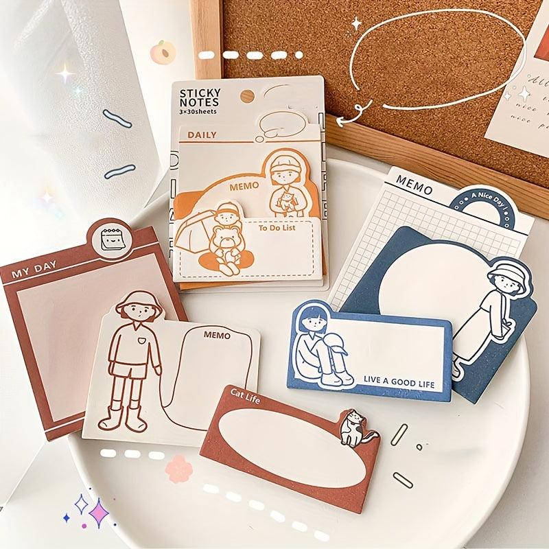 3-Layer Self-Adhesive Sticky Notes - Students & Office Stationery