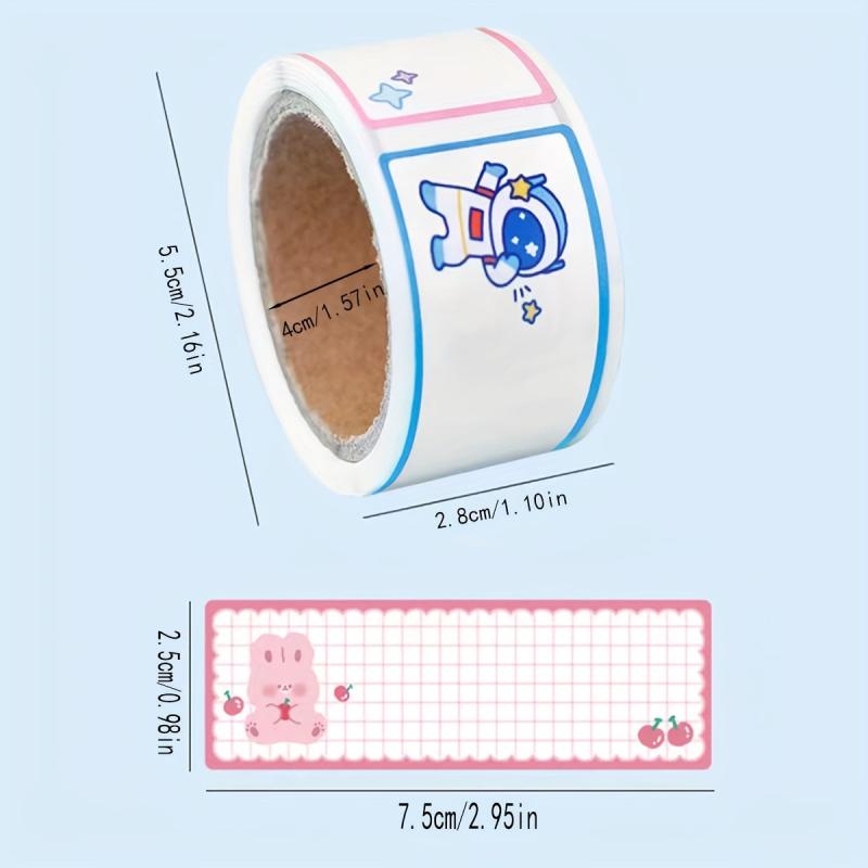 Cartoon Name Stickers for Students - Creative Index Labels