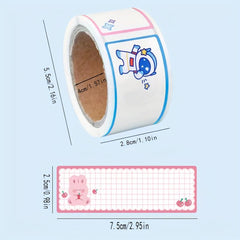 Cartoon Name Stickers for Students - Creative Index Labels