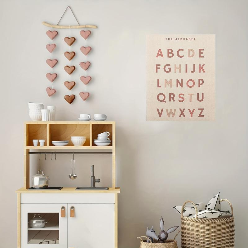 Adorable Alphabet Poster Dusty Pink Wall Decor