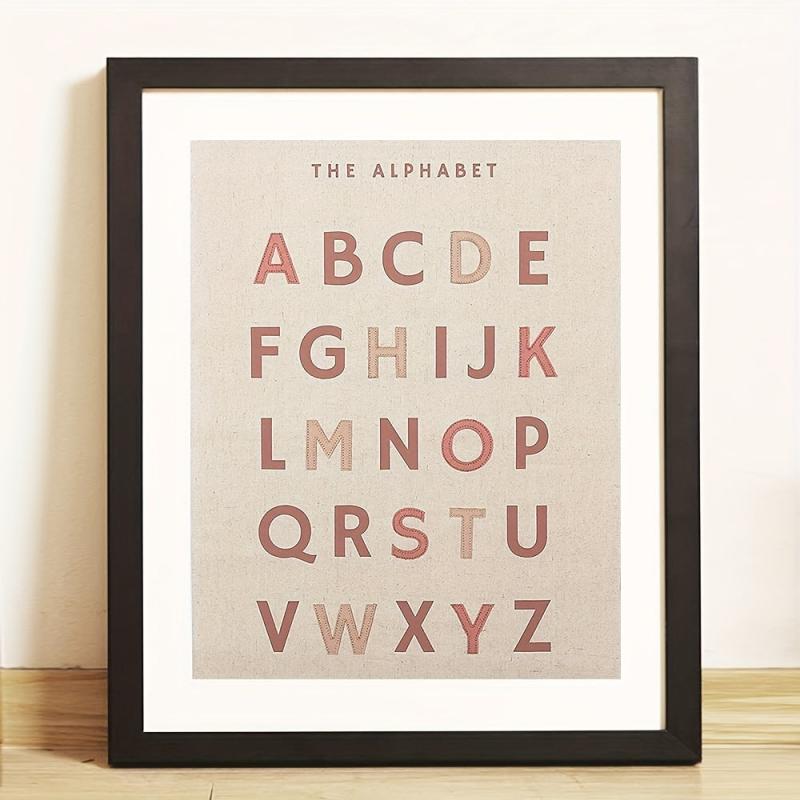 Adorable Alphabet Poster Dusty Pink Wall Decor