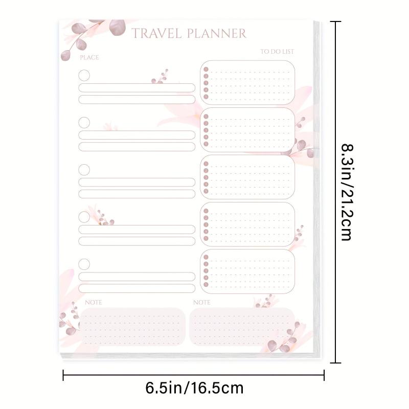 BUBU Travel Planner To Do List Pad Travel Places Notes Undated Organizer