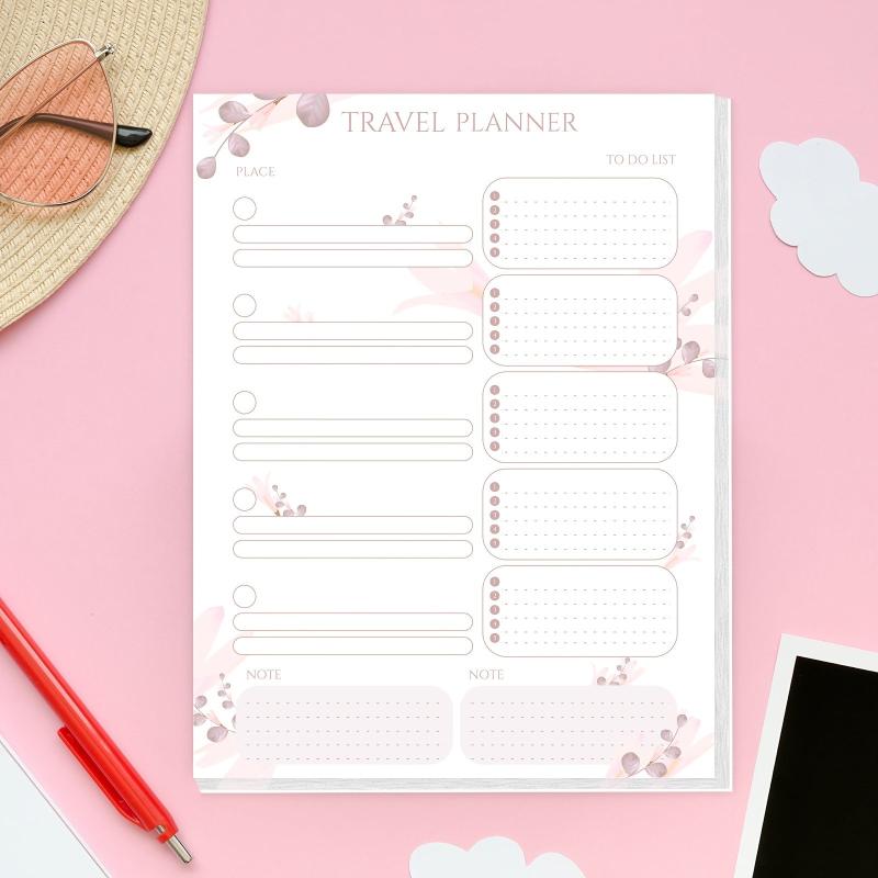 BUBU Travel Planner To Do List Pad Travel Places Notes Undated Organizer