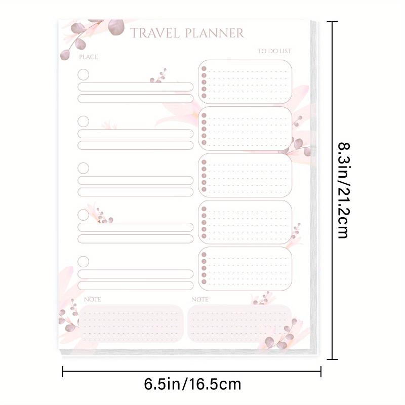 BUBU Travel Planner To Do List Pad Travel Places Notes Undated Organizer