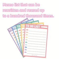 JOMUSAGA Memo List To do List - Easy Write & Erase - Reusable - Various Colors