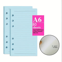 A6 Refills Lined Paper Personal Size Loose Leaf Paper 6 Hole Punched
