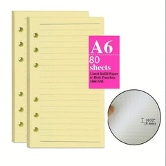 A6 Refills Lined Paper Personal Size Loose Leaf Paper 6 Hole Punched