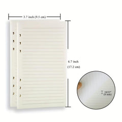 A6 Refills Lined Paper Personal Size Loose Leaf Paper 6 Hole Punched