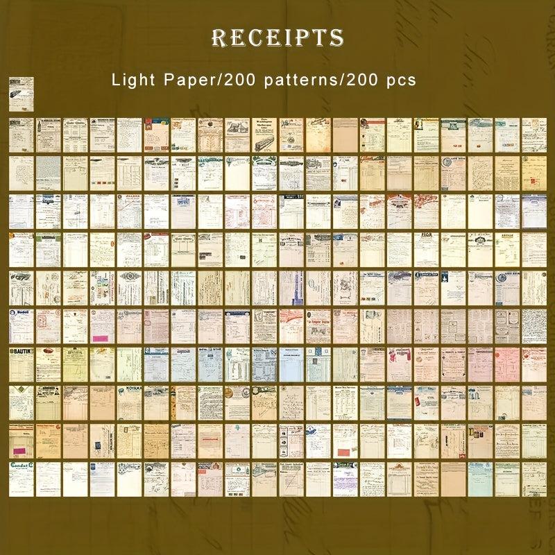 200 Sheets Retro Scrapbook Paper Vintage Journaling Material