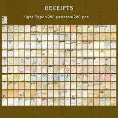200 Sheets Retro Scrapbook Paper Vintage Journaling Material