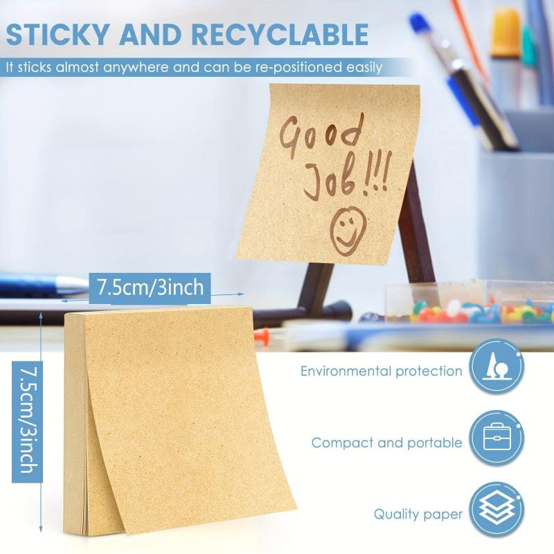 Eagle Sticky Notes 7.62x7.62cm 100 Sheets Pad 4 Pads Kraft Paper