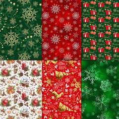 24pcs DIY Vintage Christmas Journal Material Paper Patterned Paper