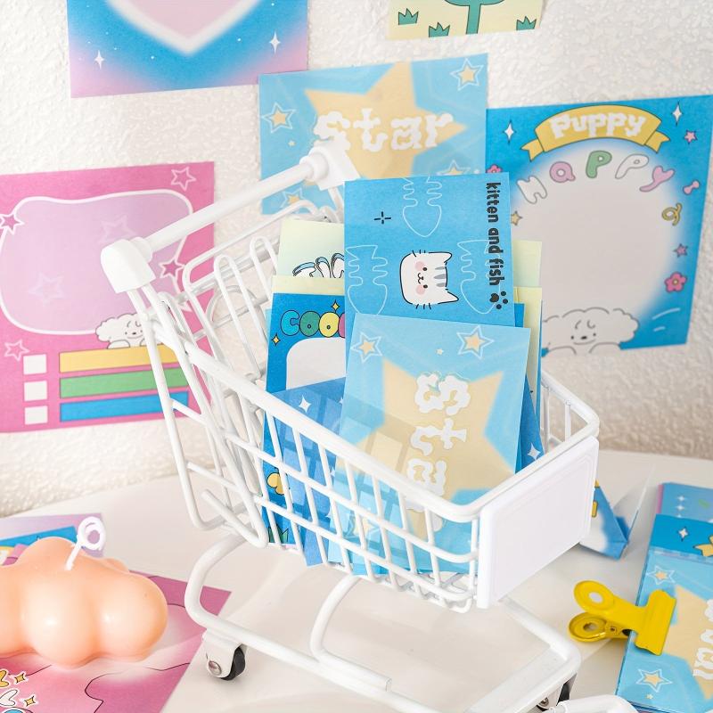 50pcs Cartoon Sticky Notes Paper Tearable Non sticky Journal Material