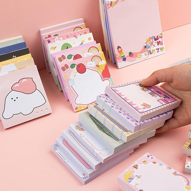 100pcs Cartoon Sticky Notes Animal Doll Pattern Colorful Message St