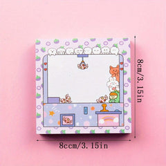 100pcs Cartoon Sticky Notes Animal Doll Pattern Colorful Message St
