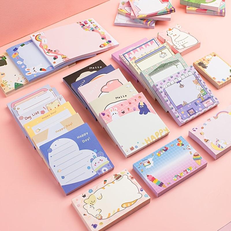 100pcs Cartoon Sticky Notes Animal Doll Pattern Colorful Message St