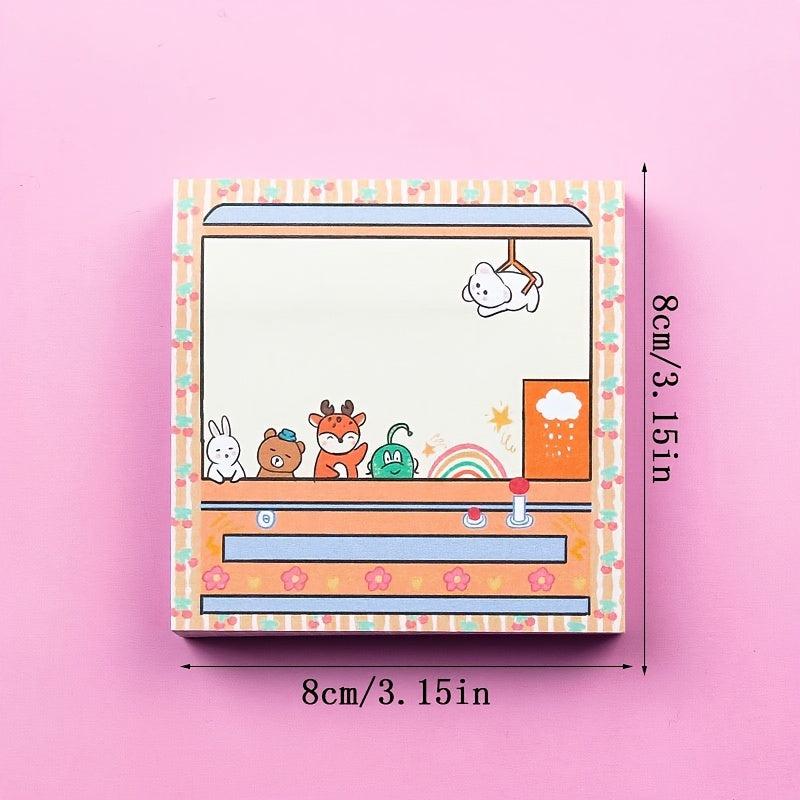 100pcs Cartoon Sticky Notes Animal Doll Pattern Colorful Message St