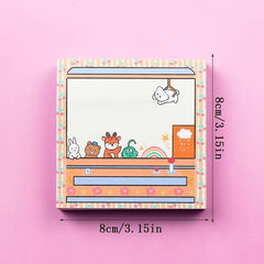 100pcs Cartoon Sticky Notes Animal Doll Pattern Colorful Message St