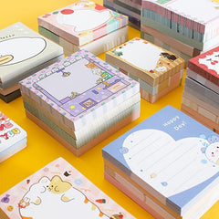 100pcs Cartoon Sticky Notes Animal Doll Pattern Colorful Message St