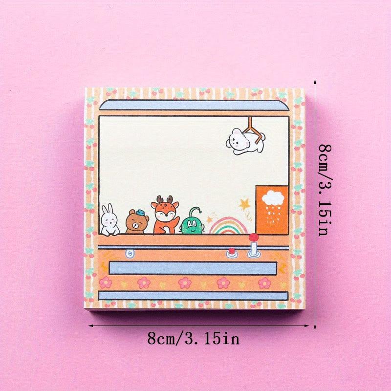 100pcs Cartoon Sticky Notes Animal Doll Pattern Colorful Message St