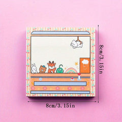 100pcs Cartoon Sticky Notes Animal Doll Pattern Colorful Message St