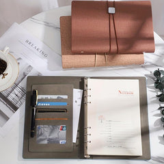 Portable PU Cover Notepad 200 Pages Multiple Colors