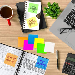 500 Transparent Sticky Notes in 10 Colors for Office Labeling