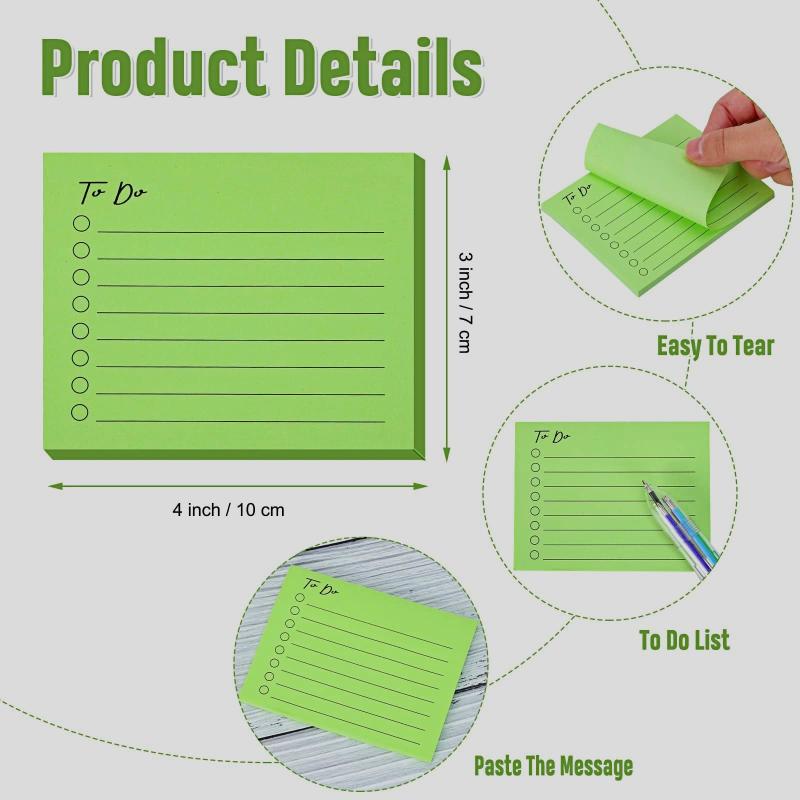 9 Packs Sticky Notes 450 Sheets Adhesive Memo Notepad Bulk Self Stick To Do List