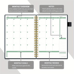 Undated Hourly Planner with Habit Tracker and Pen Loop