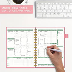 Undated Hourly Planner with Habit Tracker and Pen Loop