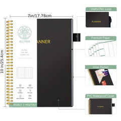 Undated Hourly Planner with Habit Tracker and Pen Loop