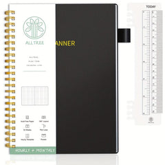 Undated Hourly Planner with Habit Tracker and Pen Loop