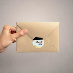 50pcs Round Thank You Stickers - 8 Styles - 2.0x0.98in - Packaging Dec