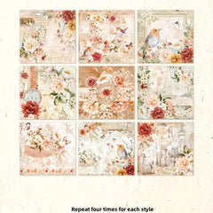 36pcs Flower Garden Series Journal Diary Decoration for Students
