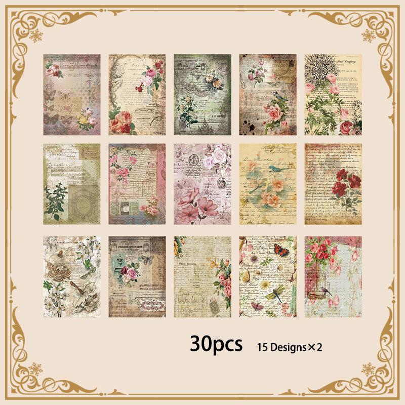 30pcs Vintage Journal Paper Pack
