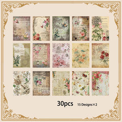 30pcs Vintage Journal Paper Pack