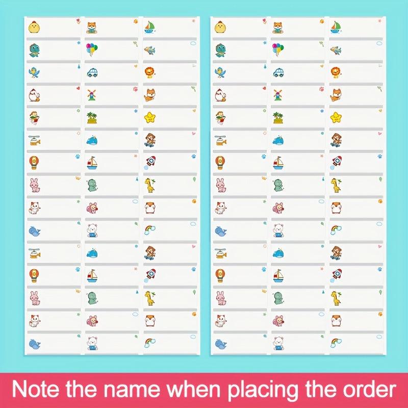 Custom Waterproof Transparent Labels for School & Office Supplies (240pcs)