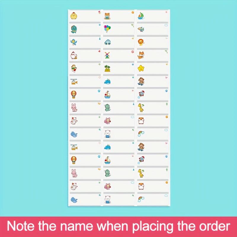 Custom Waterproof Transparent Labels for School & Office Supplies (240pcs)