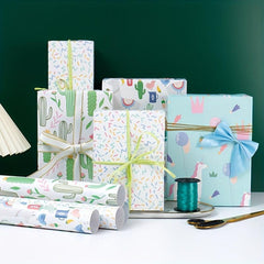 4pcs 50 Christmas Wrapping Papers Gift Foil Stamping Paper For Gift Boxes