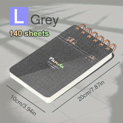 Waterproof Hardcover Notepad 140 Sheets Horizontal Line Checkered Journal