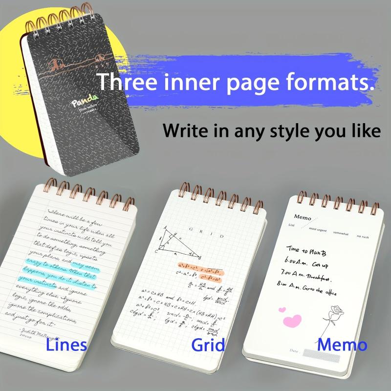 Waterproof Hardcover Notepad 140 Sheets Horizontal Line Checkered Journal