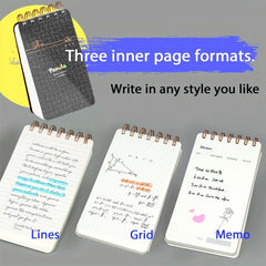 Waterproof Hardcover Notepad 140 Sheets Horizontal Line Checkered Journal