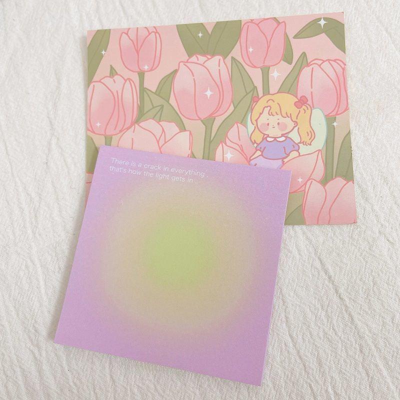 2PCS High Beauty Memo Tearable Non Adhesive Memo Paper Student Book Girl Heart