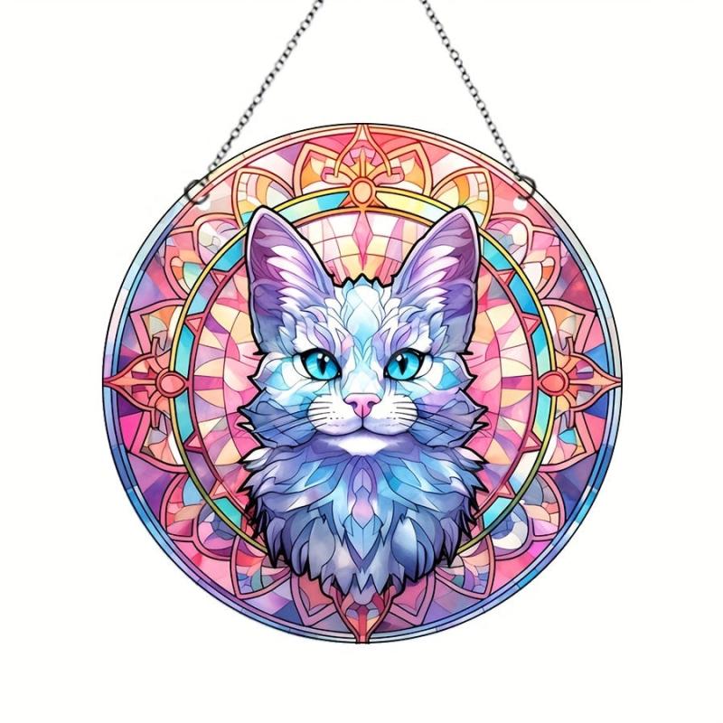 Cat Acrylic Glass Ornament Party Decor Fresh Boutique Hanging Window Decoration