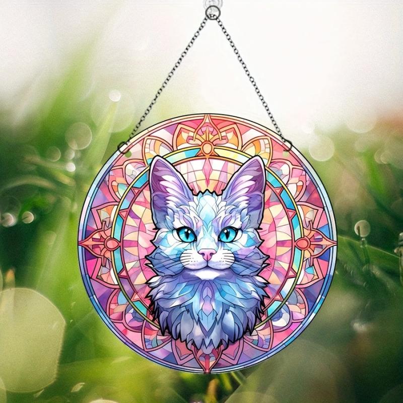 Cat Acrylic Glass Ornament Party Decor Fresh Boutique Hanging Window Decoration
