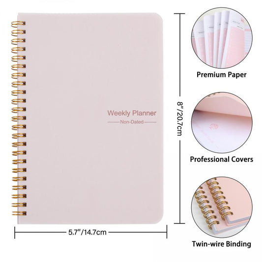 1pc Weekly Planner Notebook Set Undated Planner And Healthy Habit Cultivator