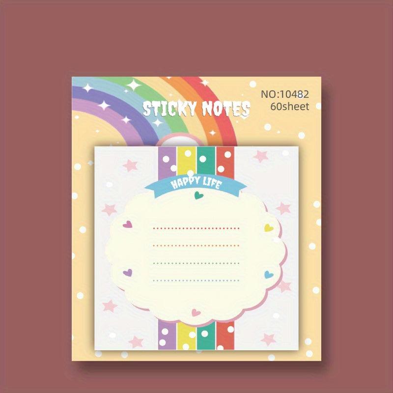 1pc 60 Sheets Sticky Notes Tearable Strong Adhesive Sticky Note Book